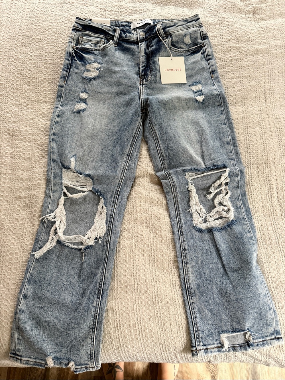 Lovervet Light Blue Distressed Boyfriend Jeans